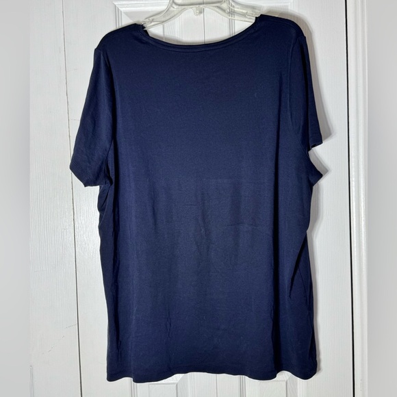Talbots Blue Short Sleeve Tee with Sequins - Picture 2 of 4